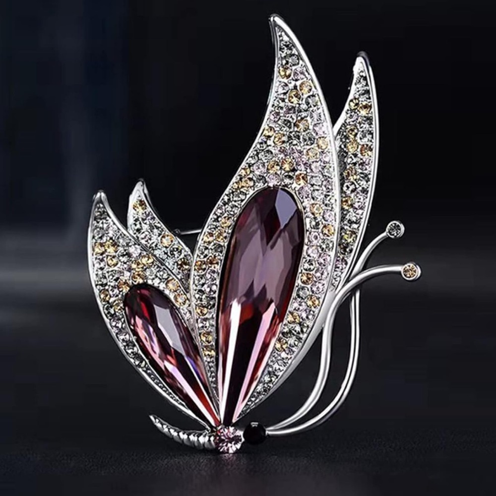 New rhinestone butterfly brooch
